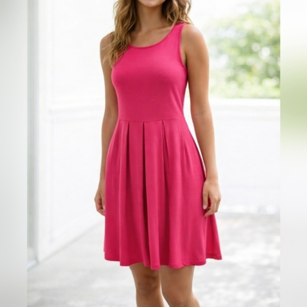 Styleword Sleeveless Fit and Flare Pink Dress Sz Large